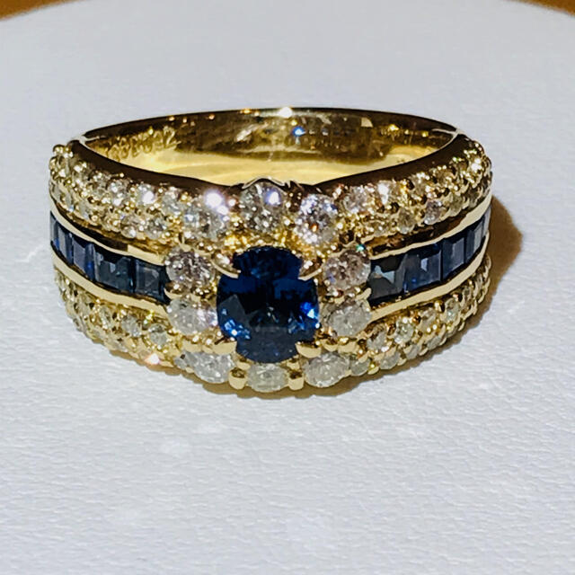 値頃 ☆K18 サファイア1.88ct&ダイヤリング 12.5号☆ リング(指輪)