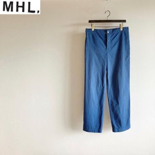 マーガレットハウエル(MARGARET HOWELL)のMHL コットン ワイド イージー ワーク パンツ Ⅰ ブルー(カジュアルパンツ)