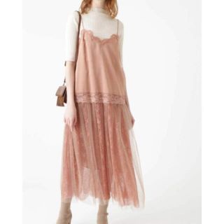 ジルスチュアート(JILLSTUART)のジルJILL🌸 セシリーチュール異素材ドッキングキャミワンピース(ロングワンピース/マキシワンピース)