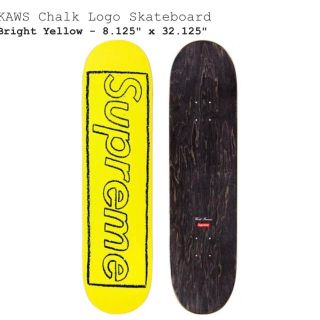 シュプリーム(Supreme)のSupreme KAWS Chalk Logo Skateboard イエロー(スケートボード)