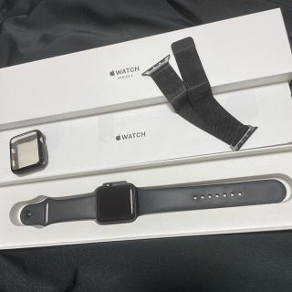 アップルウォッチ(Apple Watch)の美品 apple watch 42mm ブラック アップルウォッチ GPSモデル(腕時計(デジタル))