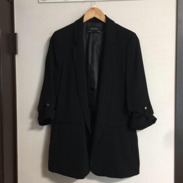 新品 ZARA ザラ タキシードカラージャケット M ブラック 黒