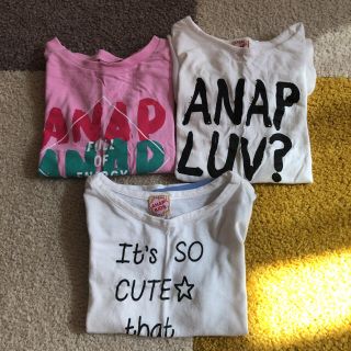 アナップキッズ(ANAP Kids)のアナップ　シャツ　三枚セット(Tシャツ/カットソー)