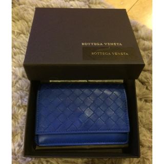 ボッテガヴェネタ(Bottega Veneta)のボッテガヴェネタ ブルーカードケース 美品(名刺入れ/定期入れ)