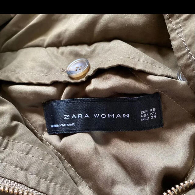 ZARA(ザラ)のZARA モッズコート　カーキ　xs レディースのジャケット/アウター(モッズコート)の商品写真