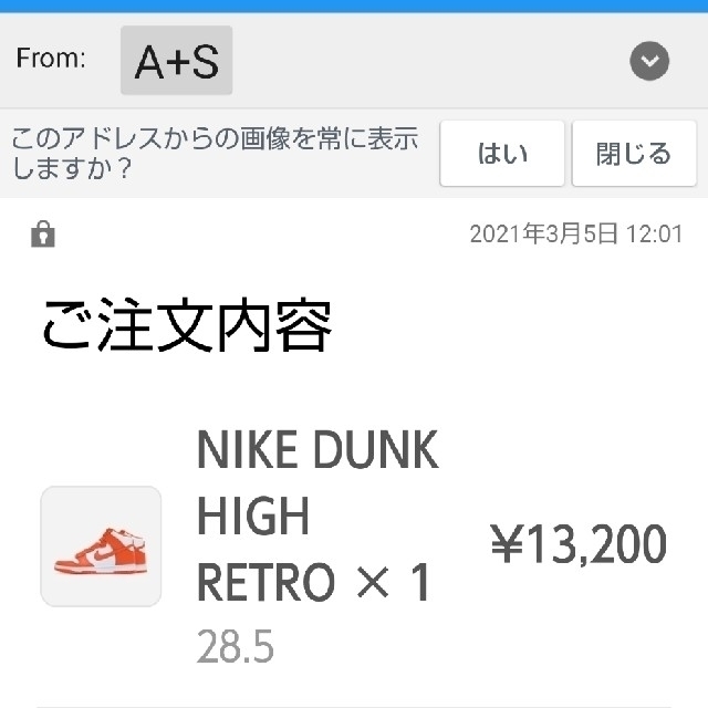 【28.5cm】 NIKE DUNK HIGH "ORANGE BLAZE"