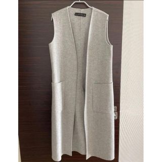 ZARA ザラ【S】ロングジレ ノースリーブ ベージュ レディース