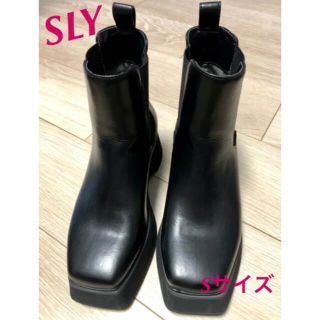 スライ(SLY)の最終価格☆SLY スライ　SIDEGOA WEDGE ブーツ　ブラック　Sサイズ(ブーツ)