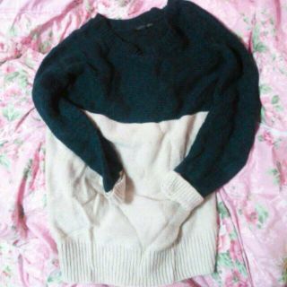 ヘザー(heather)のHeather♡バイカラーニット(ニット/セーター)
