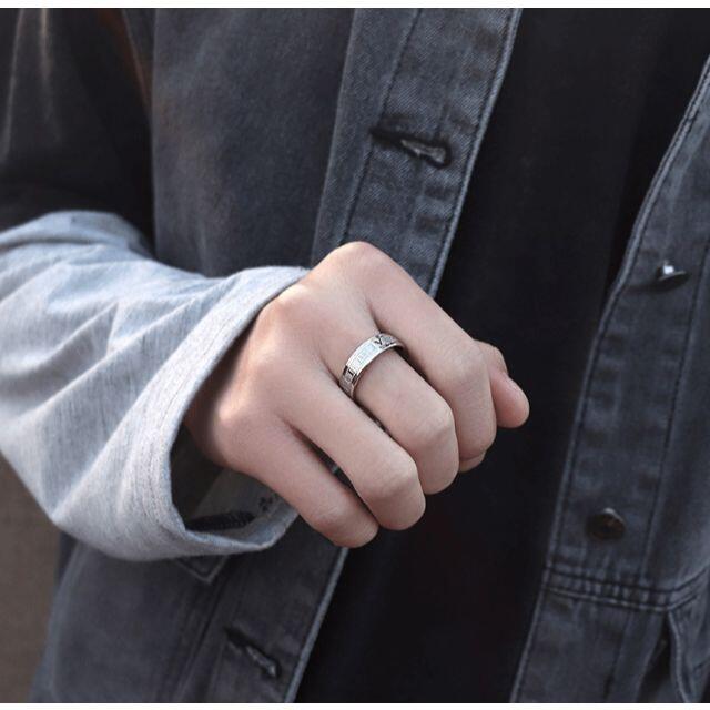 まりこ様専用　指輪 チタンリング ローマ数字 メンズのアクセサリー(リング(指輪))の商品写真