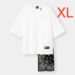 ミハラヤスヒロ(MIHARAYASUHIRO)のGU ミハラヤスヒロ　フハクコンビネーション　白　XL(Tシャツ/カットソー(半袖/袖なし))