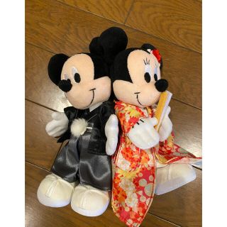 ディズニー(Disney)のミッキー&ミニー和装ぬいぐるみ(キャラクターグッズ)