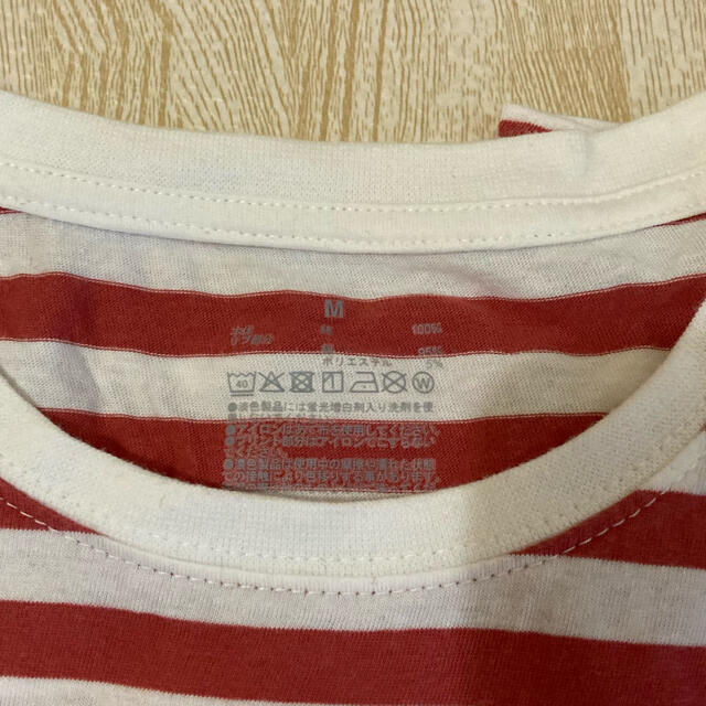 MUJI (無印良品)(ムジルシリョウヒン)の無印　長袖　ボーダー　RED Tシャツ レディースのトップス(Tシャツ(長袖/七分))の商品写真