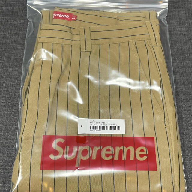 Supreme(シュプリーム)の32 ストライプ Supreme Work Pant brown stripe メンズのパンツ(ワークパンツ/カーゴパンツ)の商品写真