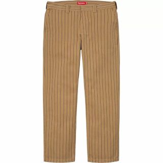 シュプリーム(Supreme)の32 ストライプ Supreme Work Pant brown stripe(ワークパンツ/カーゴパンツ)