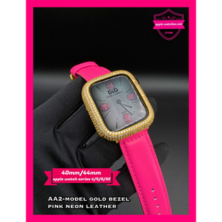 アップルウォッチ(Apple Watch)のシリーズ4/5/6/se専用⚫︎アップルウォッチ用カスタムベゼルベルトセット(腕時計)