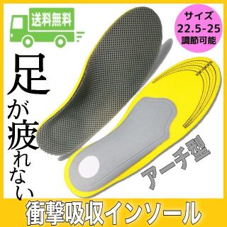 【Sサイズ】衝撃吸収 インソール 中敷き 靴 なかじき アーチ型♪(その他)