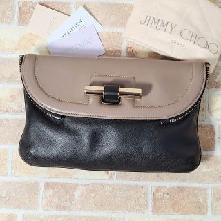 ジミーチュウ(JIMMY CHOO)のジミーチュウ Jimmy Choo ☆バイカラー レザー クラッチバッグ 伊製(クラッチバッグ)