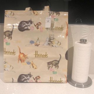 ハロッズ(Harrods)の値下げ　レア　ハロッズ　トートバッグLサイズ　猫柄(トートバッグ)