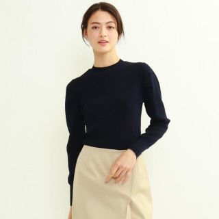 インディヴィ(INDIVI)の【美品】INDIVI 袖タックコンパクトニット(ニット/セーター)