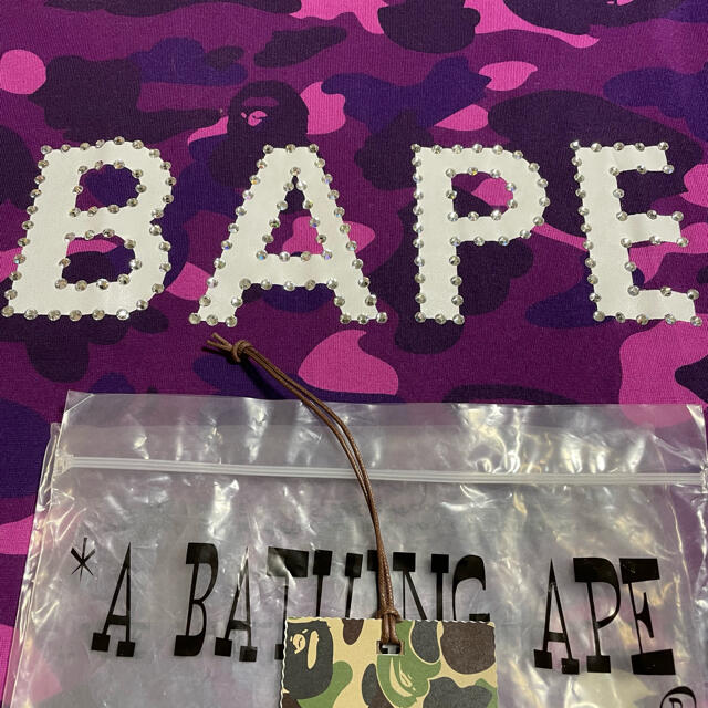 A BATHING APE - A Bathing Ape パープルカモ ラインストーン Tシャツ