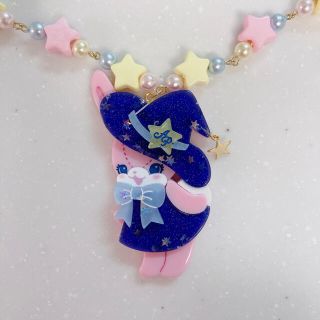 アンジェリックプリティー(Angelic Pretty)のLittle Witchはにかみベアーネックレス ピンク jsk op リング(ネックレス)