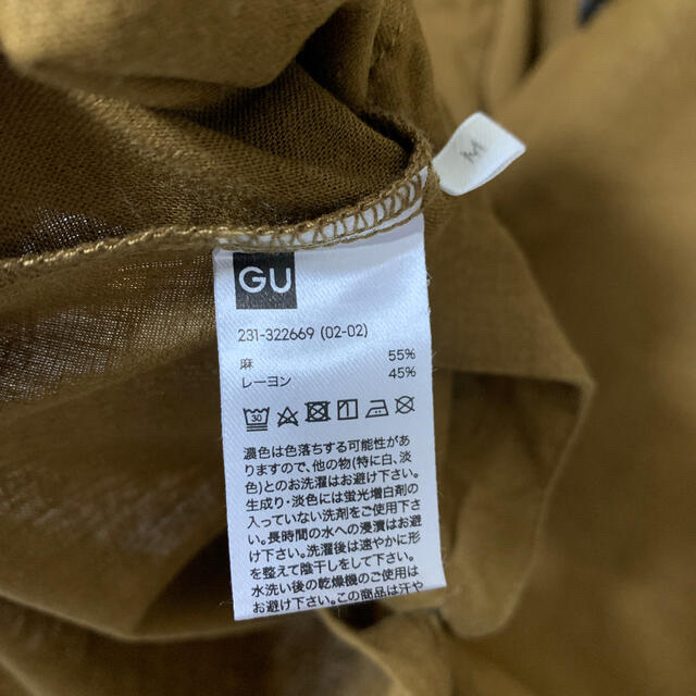 GU(ジーユー)の【GU】リネンブレンド2WAYブラウス 茶 レディースのトップス(シャツ/ブラウス(半袖/袖なし))の商品写真