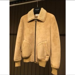 サンローランパリ  15AW  397445 Y5LQ1 ボアムートンレザージャケット メンズ 46