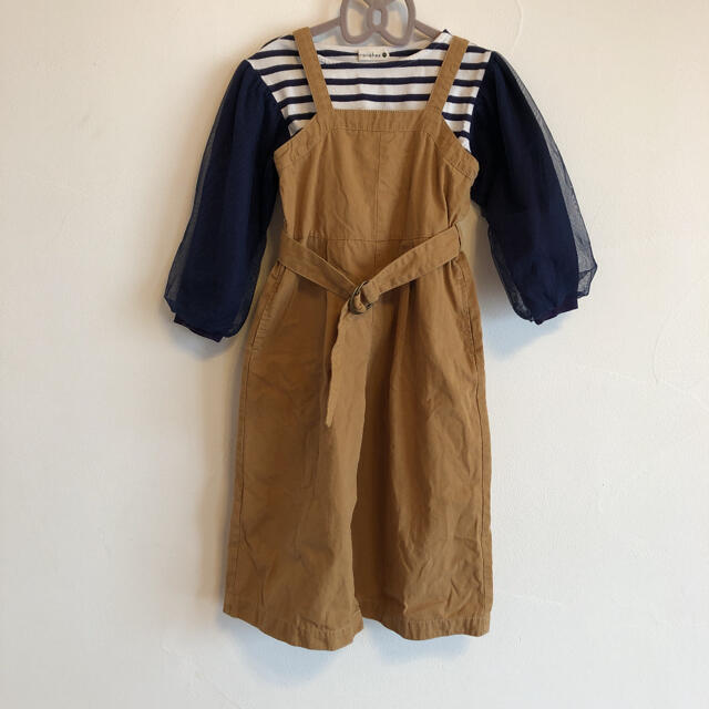 Branshes(ブランシェス)の女の子110 ブランシェス　サロペット　ロンT セット キッズ/ベビー/マタニティのキッズ服女の子用(90cm~)(パンツ/スパッツ)の商品写真