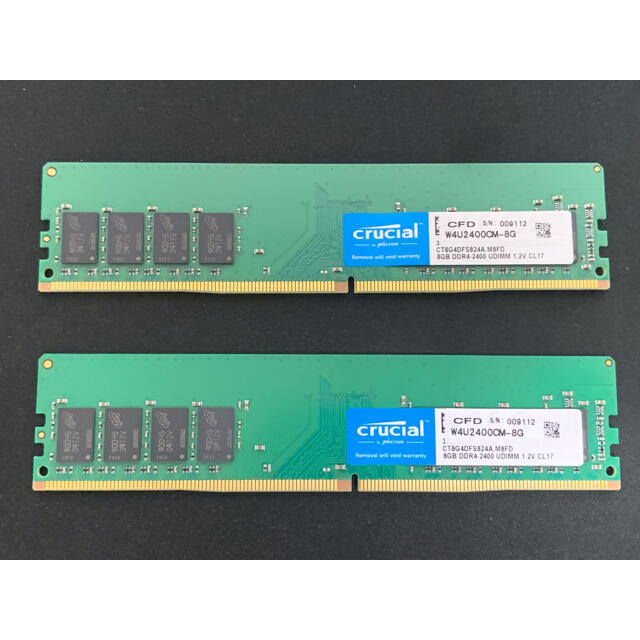 Crucial [Micron製] DDR4 デスク用メモリー 8GB x 2