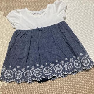 ニシマツヤ(西松屋)の《ゆい☆様専用》ワンピース風半袖ロンパース 【80cm】(ロンパース)