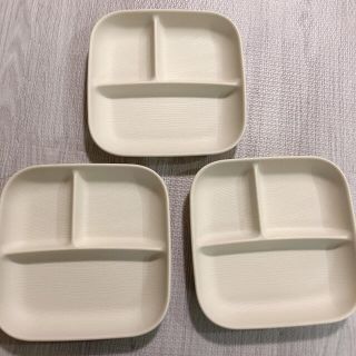 中古品　ランチプレート　ホワイト　３枚セット(食器)