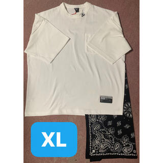 ミハラヤスヒロ(MIHARAYASUHIRO)の新品　GU ミハラヤスヒロ　Tシャツ　白　バンダナ　ドッキング　XL 大きめ(Tシャツ/カットソー(半袖/袖なし))