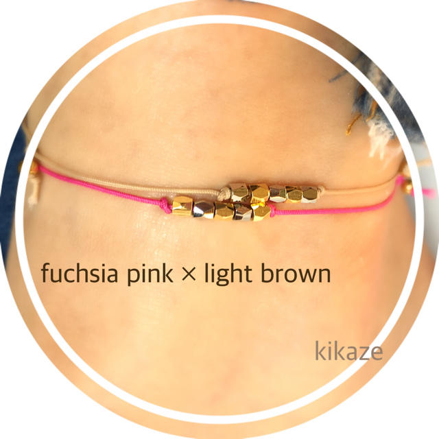 fuchsia pink＊足元にアクセント＊コード アンクレット 男女兼用  レディースのアクセサリー(アンクレット)の商品写真