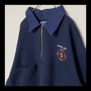 ヘインズ(Hanes)の90s SANTA ANA / サンタアナ　ハーフジップ　スウェット　デニム(スウェット)