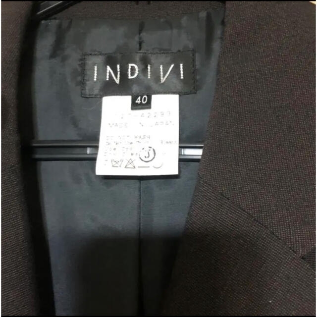 INDIVI(インディヴィ)の大幅値下げ！　INDIVI　チョコレートブラウン　パンツスーツ レディースのフォーマル/ドレス(スーツ)の商品写真