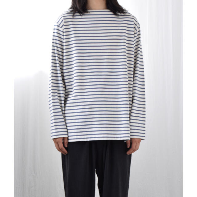 COMOLI(コモリ)の【21ss/新品】comoli ボーダー ボートネック サイズ 2 メンズのトップス(Tシャツ/カットソー(七分/長袖))の商品写真