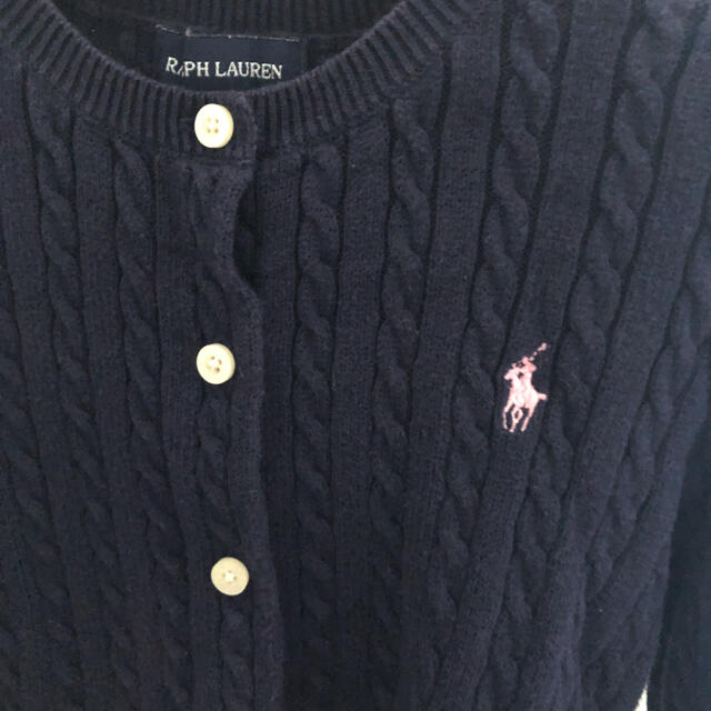 Ralph Lauren(ラルフローレン)のラルフローレン　編み地カーディガン120cm キッズ/ベビー/マタニティのキッズ服女の子用(90cm~)(カーディガン)の商品写真