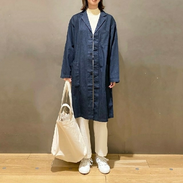 MUJI (無印良品)(ムジルシリョウヒン)の■新品■ 無印良品インド綿デニムコート男女兼用／XXS～XS／インディゴブルー  メンズのジャケット/アウター(ステンカラーコート)の商品写真