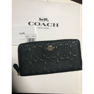 コーチ(COACH)の新品正規品　コーチ　長財布　エンボス加工　ブラック(長財布)