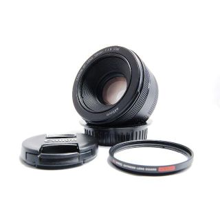 キヤノン(Canon)のキャノン EF50mm F1.8 STM 【プロテクター付】 人気単焦点レンズ(レンズ(単焦点))
