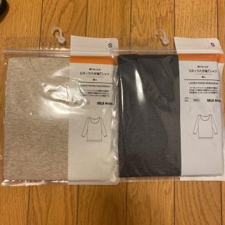 ムジルシリョウヒン(MUJI (無印良品))のnico 様専用　無印良品　Uネック　八分袖　Tシャツ(アンダーシャツ/防寒インナー)