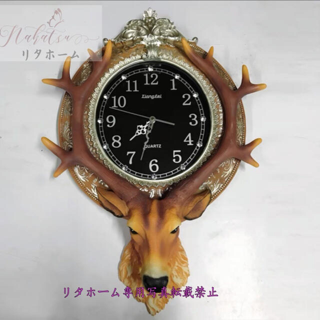クロック。クジャク壁掛け時計 かけ時計 - 掛時計/柱時計