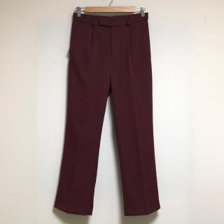 flare pants boots cut Burgundy red(スラックス)