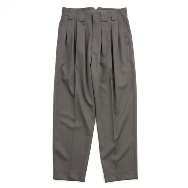 stein19aw DOUBLE WIDE TROUSERS GRAYKHAKIスラックス