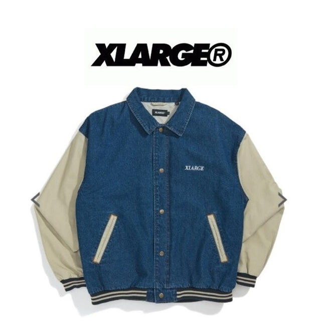 XLARGE  DENIM VARSITY JACKET