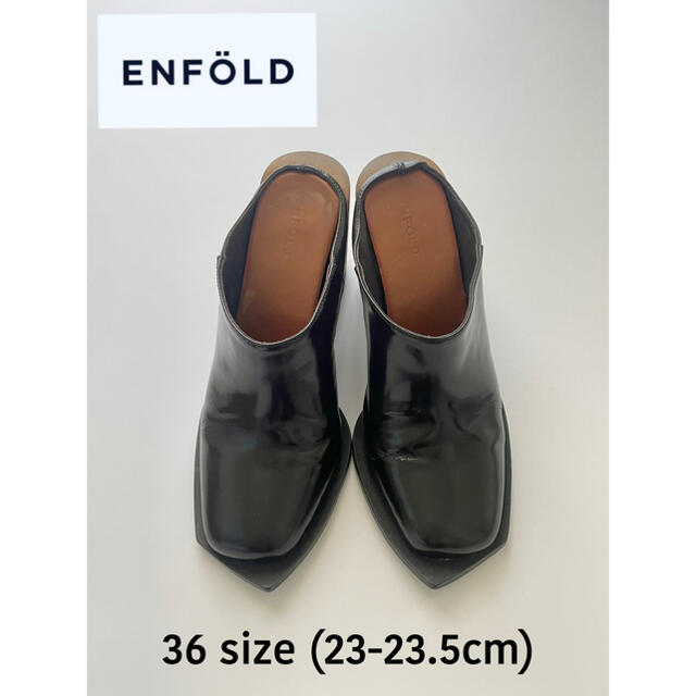ENFOLD(エンフォルド)のENFOLD ミュール　ウッドソール ダークブラウン　36(23cm前後相当) レディースの靴/シューズ(サンダル)の商品写真