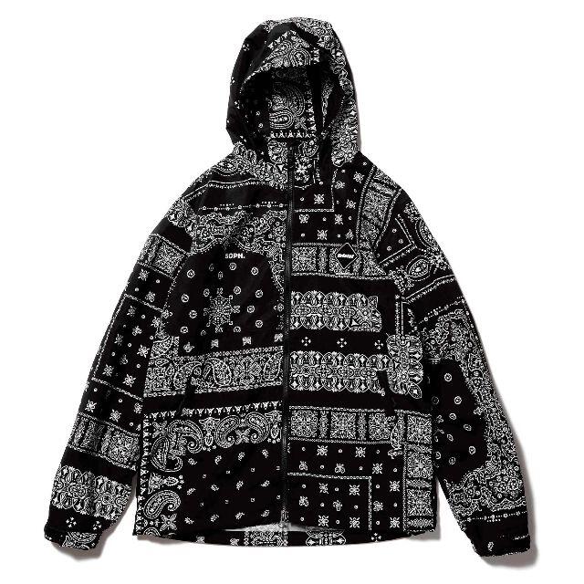 サイズLFCRB NYLON HOODED BLOUSON サイズL ブラックバンダナ