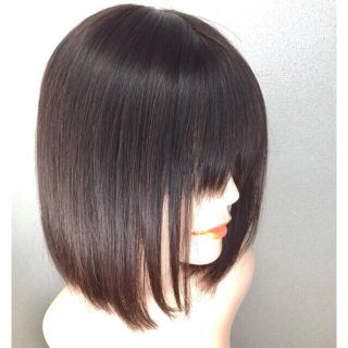 高級レミー人毛100%二重引き抜き手植えウィッグ ボブヘアー医療用(ロングストレート)