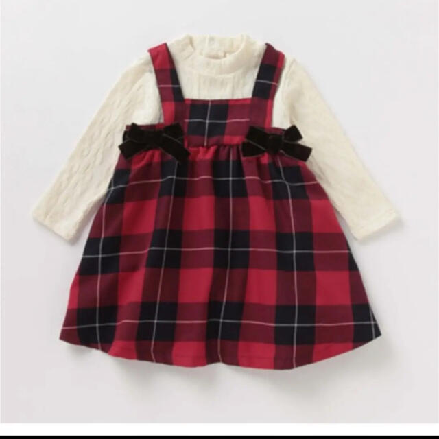 petit main(プティマイン)のチェックワンピース＊120 キッズ/ベビー/マタニティのキッズ服女の子用(90cm~)(ワンピース)の商品写真